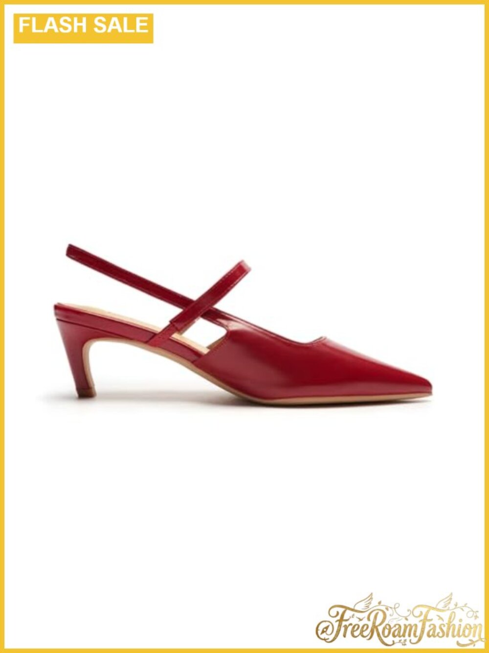 Nappa Lambskin Kitten Heel Slingback Pointed Toe Pump